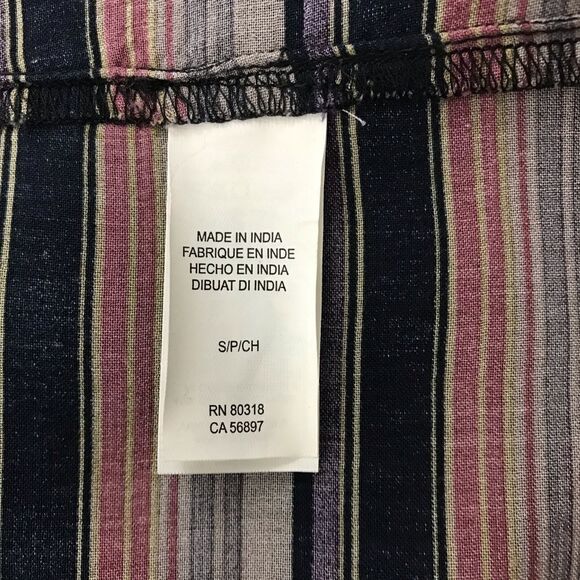 Lucky Brand off-shoulder striped frayed edge blouse size S - Picture 4 of 9